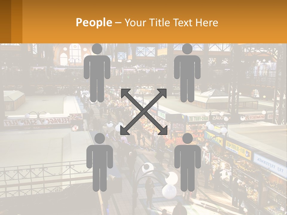 A Group Of People Walking Around A Train Station PowerPoint Template