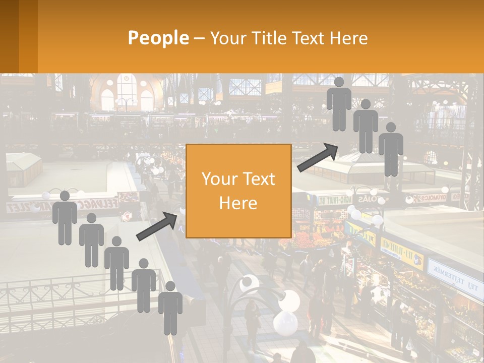A Group Of People Walking Around A Train Station PowerPoint Template