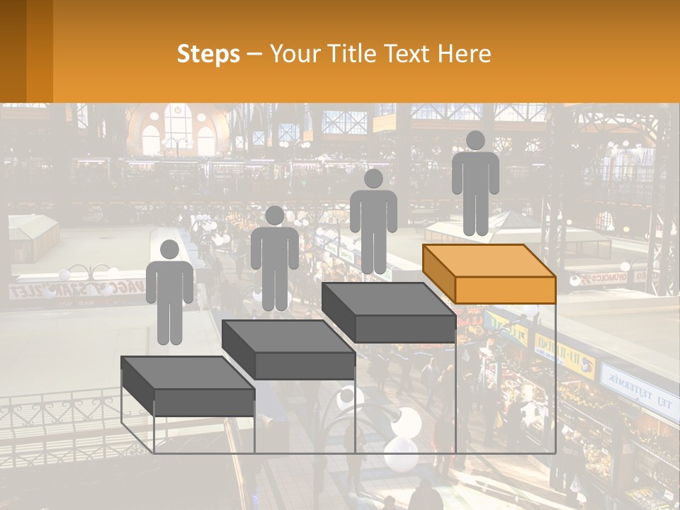 A Group Of People Walking Around A Train Station PowerPoint Template