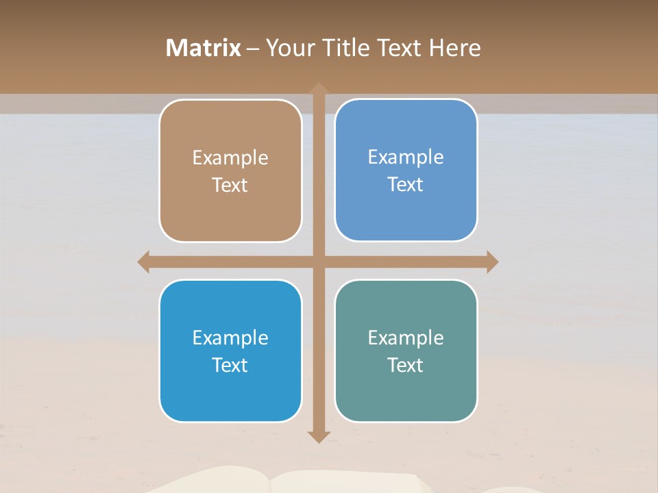 An Open Book And Seashell On A Sandy Beach PowerPoint Template