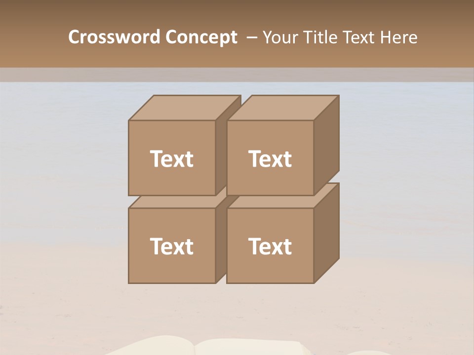 An Open Book And Seashell On A Sandy Beach PowerPoint Template