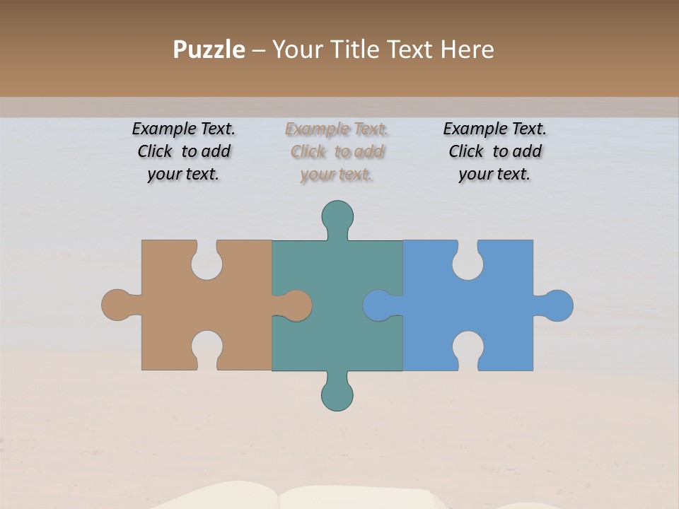 An Open Book And Seashell On A Sandy Beach PowerPoint Template