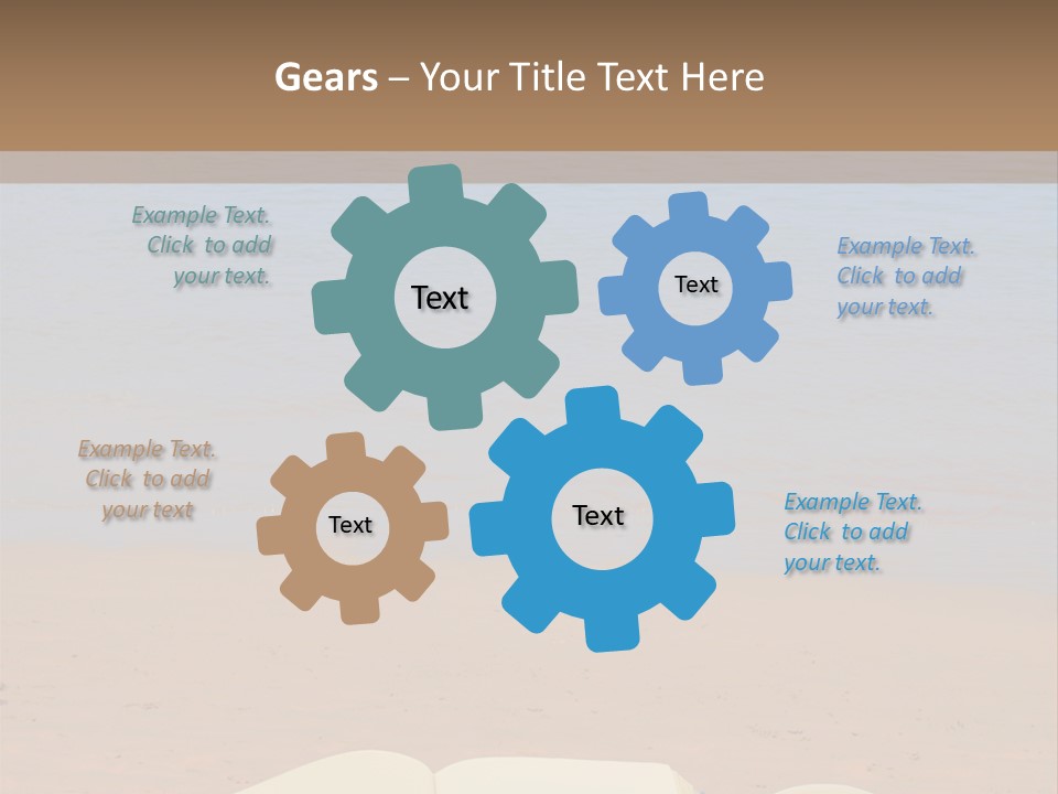 An Open Book And Seashell On A Sandy Beach PowerPoint Template