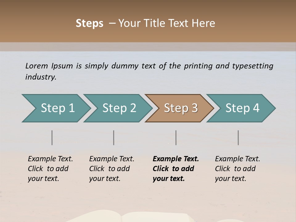 An Open Book And Seashell On A Sandy Beach PowerPoint Template