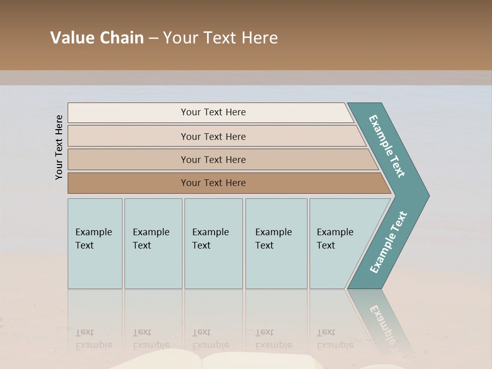 An Open Book And Seashell On A Sandy Beach PowerPoint Template