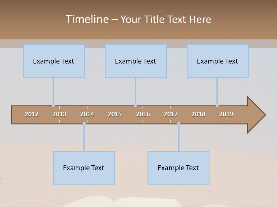 An Open Book And Seashell On A Sandy Beach PowerPoint Template