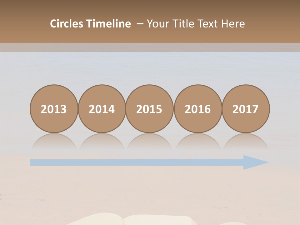 An Open Book And Seashell On A Sandy Beach PowerPoint Template