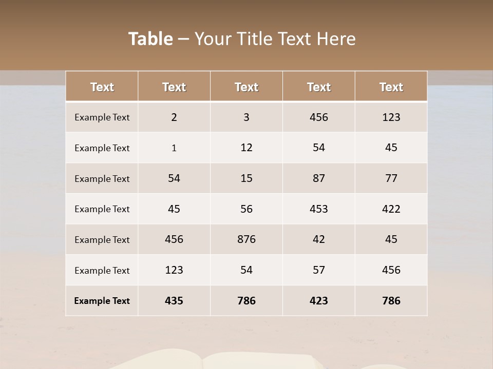 An Open Book And Seashell On A Sandy Beach PowerPoint Template