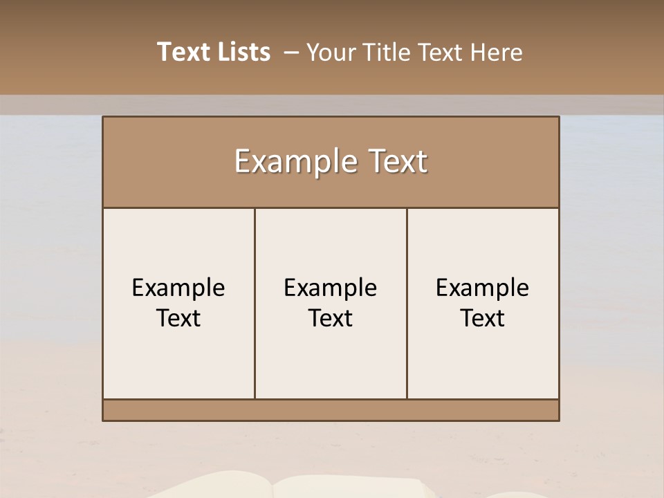 An Open Book And Seashell On A Sandy Beach PowerPoint Template