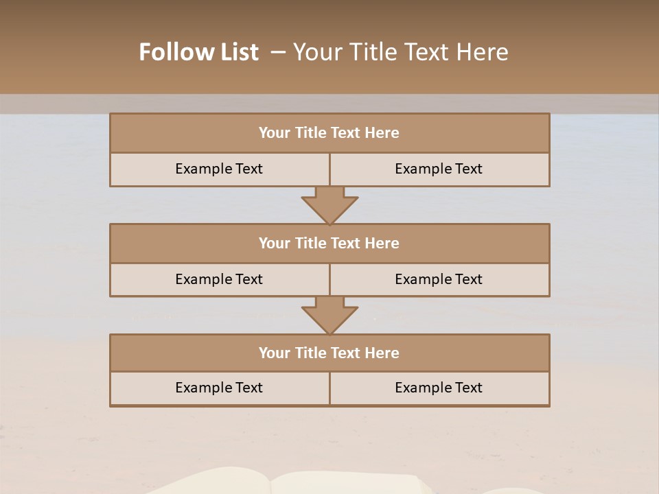 An Open Book And Seashell On A Sandy Beach PowerPoint Template