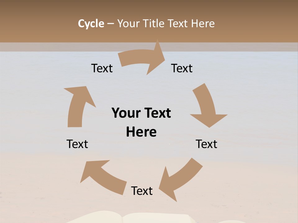 An Open Book And Seashell On A Sandy Beach PowerPoint Template