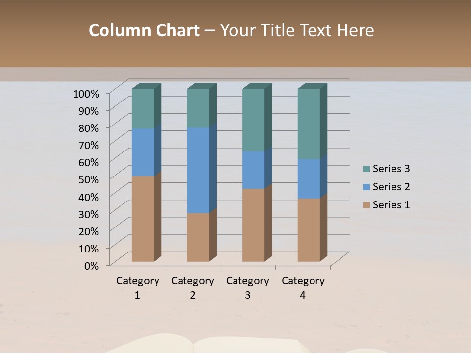 An Open Book And Seashell On A Sandy Beach PowerPoint Template