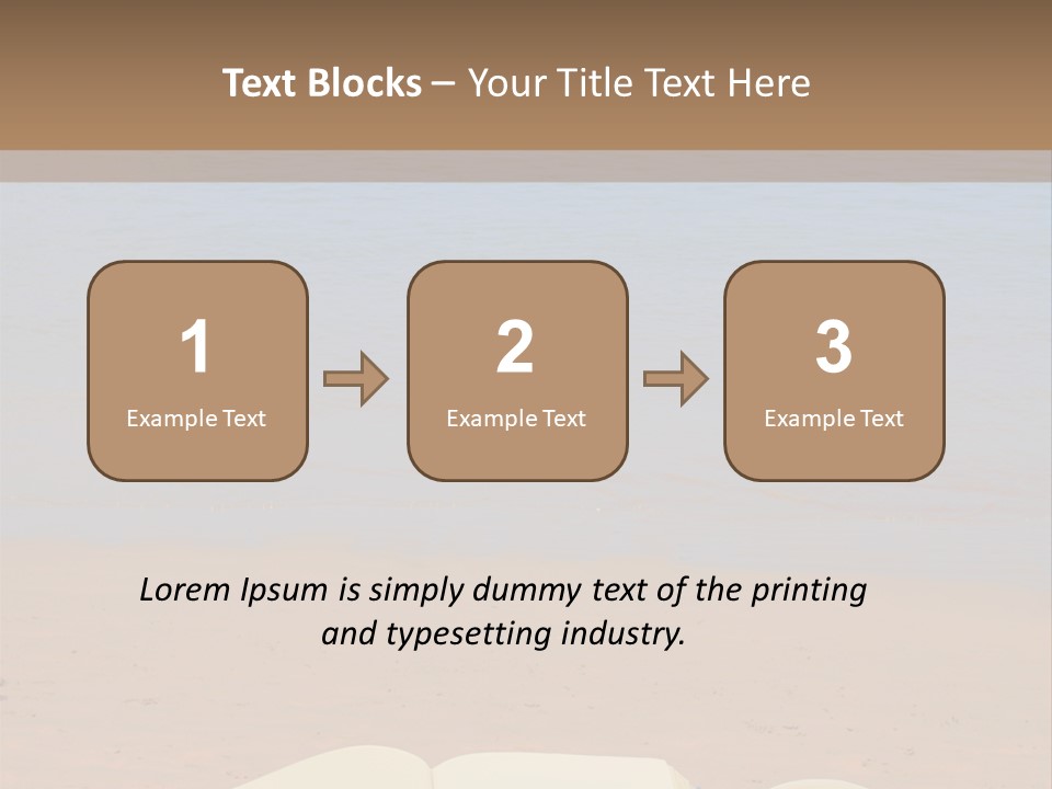 An Open Book And Seashell On A Sandy Beach PowerPoint Template
