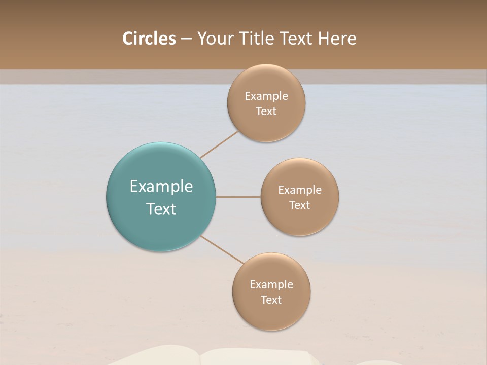 An Open Book And Seashell On A Sandy Beach PowerPoint Template