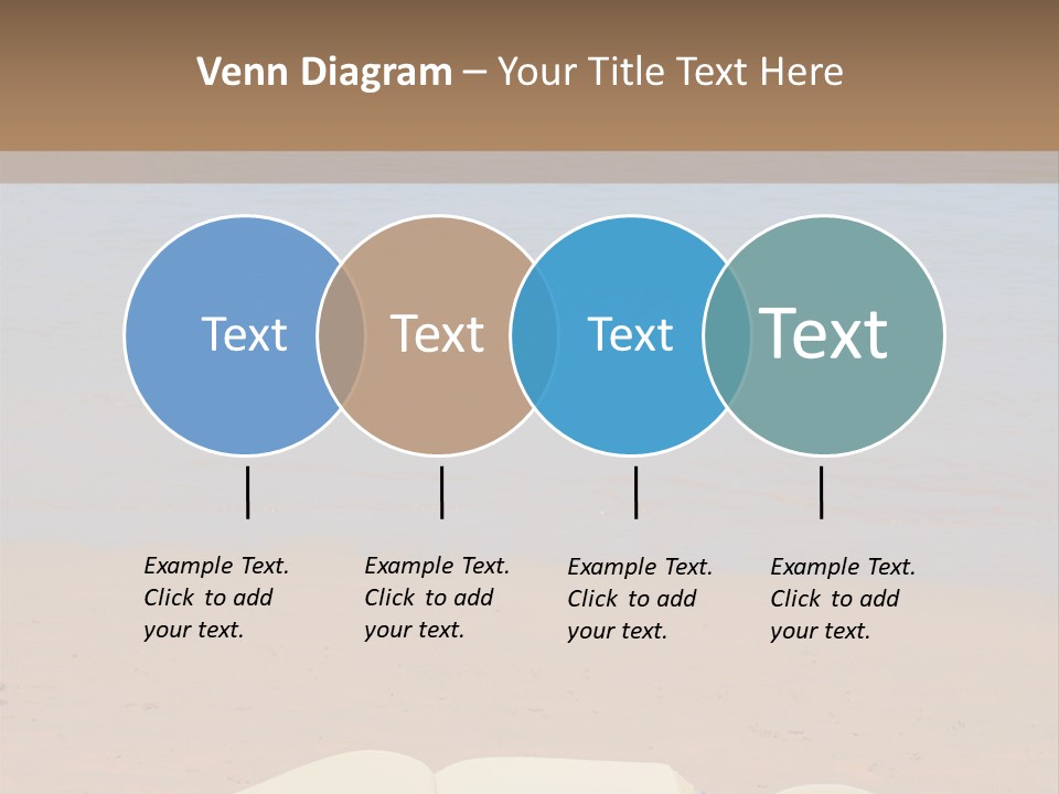 An Open Book And Seashell On A Sandy Beach PowerPoint Template