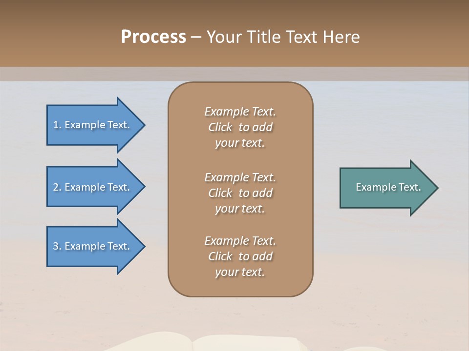 An Open Book And Seashell On A Sandy Beach PowerPoint Template