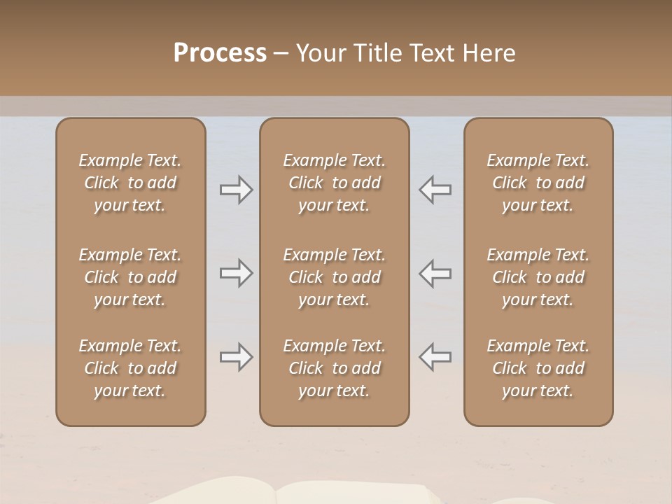An Open Book And Seashell On A Sandy Beach PowerPoint Template