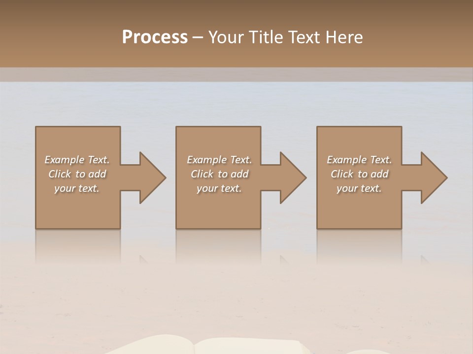 An Open Book And Seashell On A Sandy Beach PowerPoint Template