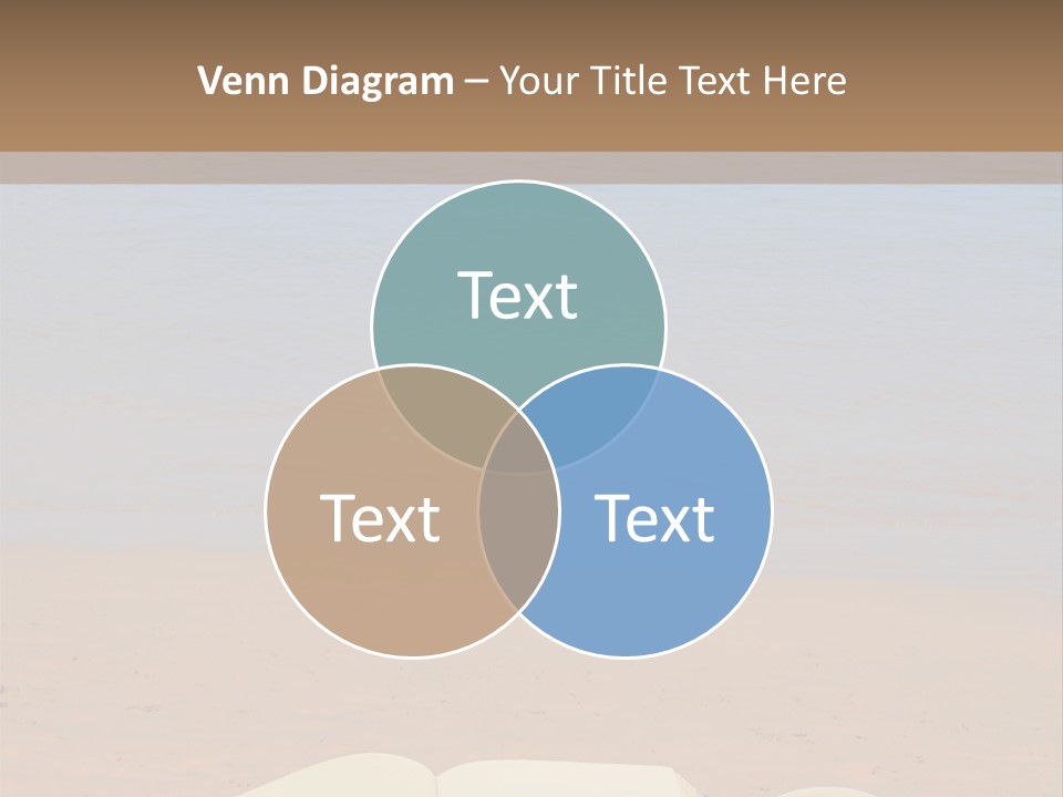 An Open Book And Seashell On A Sandy Beach PowerPoint Template