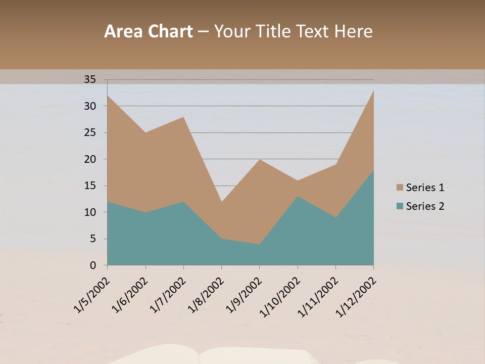An Open Book And Seashell On A Sandy Beach PowerPoint Template