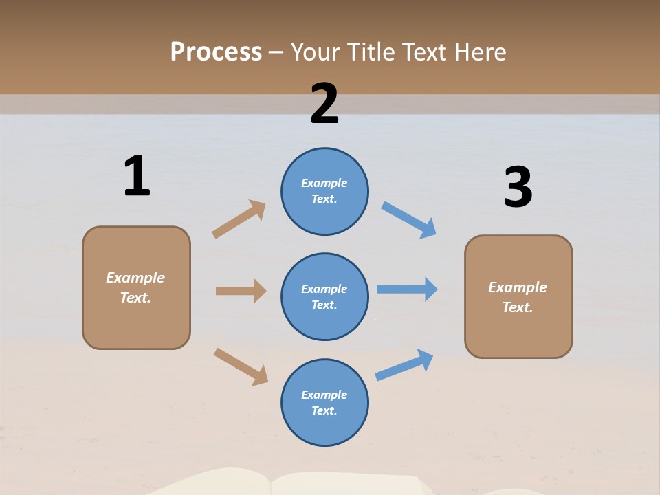 An Open Book And Seashell On A Sandy Beach PowerPoint Template