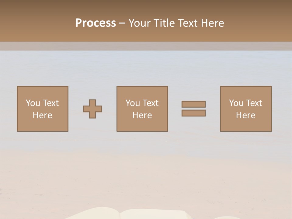 An Open Book And Seashell On A Sandy Beach PowerPoint Template