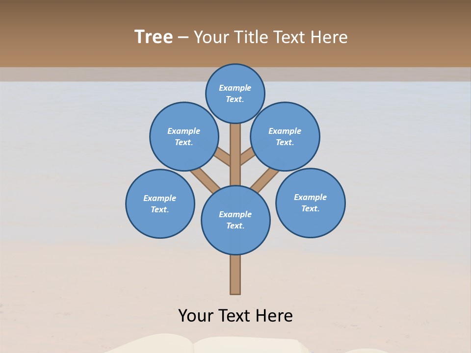 An Open Book And Seashell On A Sandy Beach PowerPoint Template