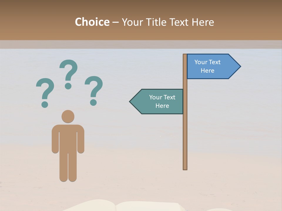 An Open Book And Seashell On A Sandy Beach PowerPoint Template