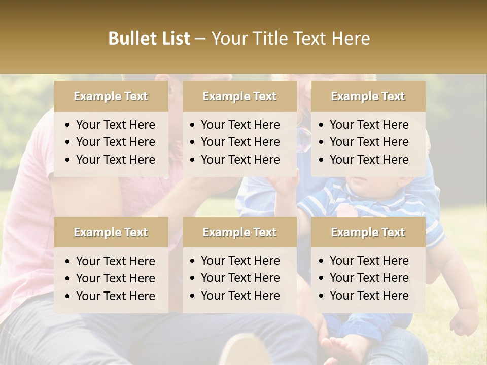 A Man And A Woman Are Sitting On The Grass With A Baby PowerPoint Template