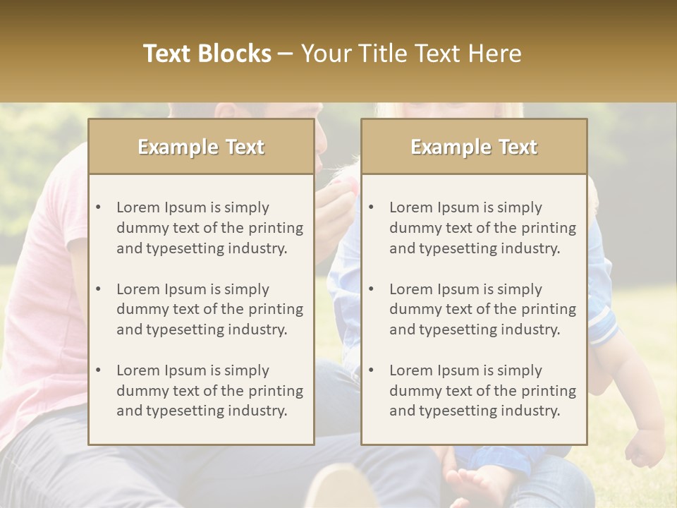 A Man And A Woman Are Sitting On The Grass With A Baby PowerPoint Template