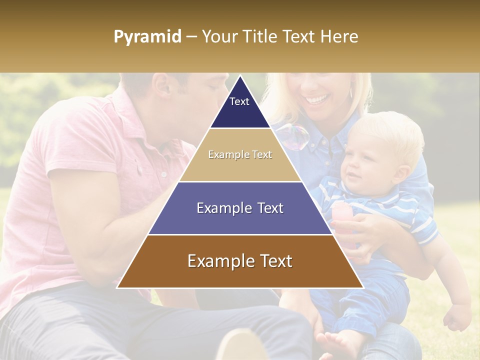 A Man And A Woman Are Sitting On The Grass With A Baby PowerPoint Template