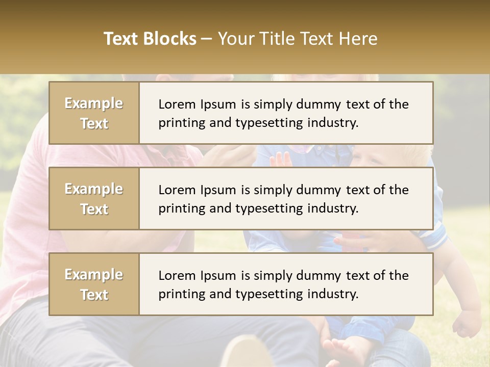 A Man And A Woman Are Sitting On The Grass With A Baby PowerPoint Template