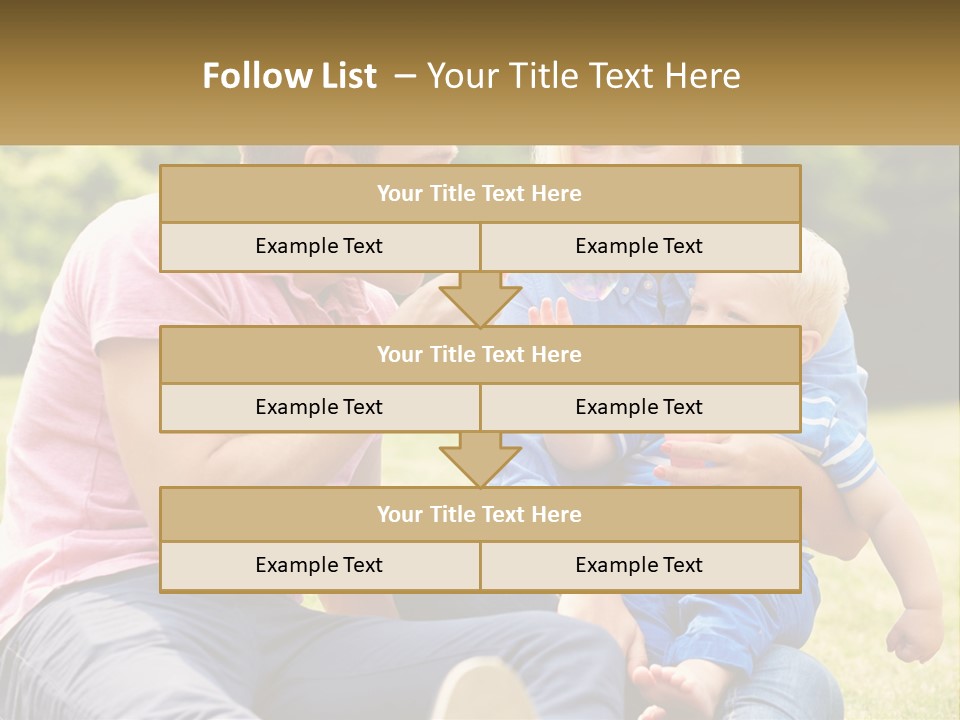 A Man And A Woman Are Sitting On The Grass With A Baby PowerPoint Template