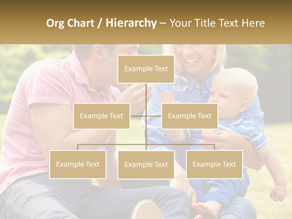 A Man And A Woman Are Sitting On The Grass With A Baby PowerPoint Template