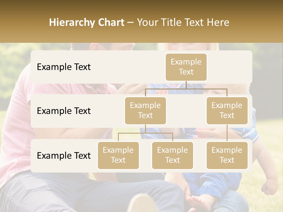 A Man And A Woman Are Sitting On The Grass With A Baby PowerPoint Template