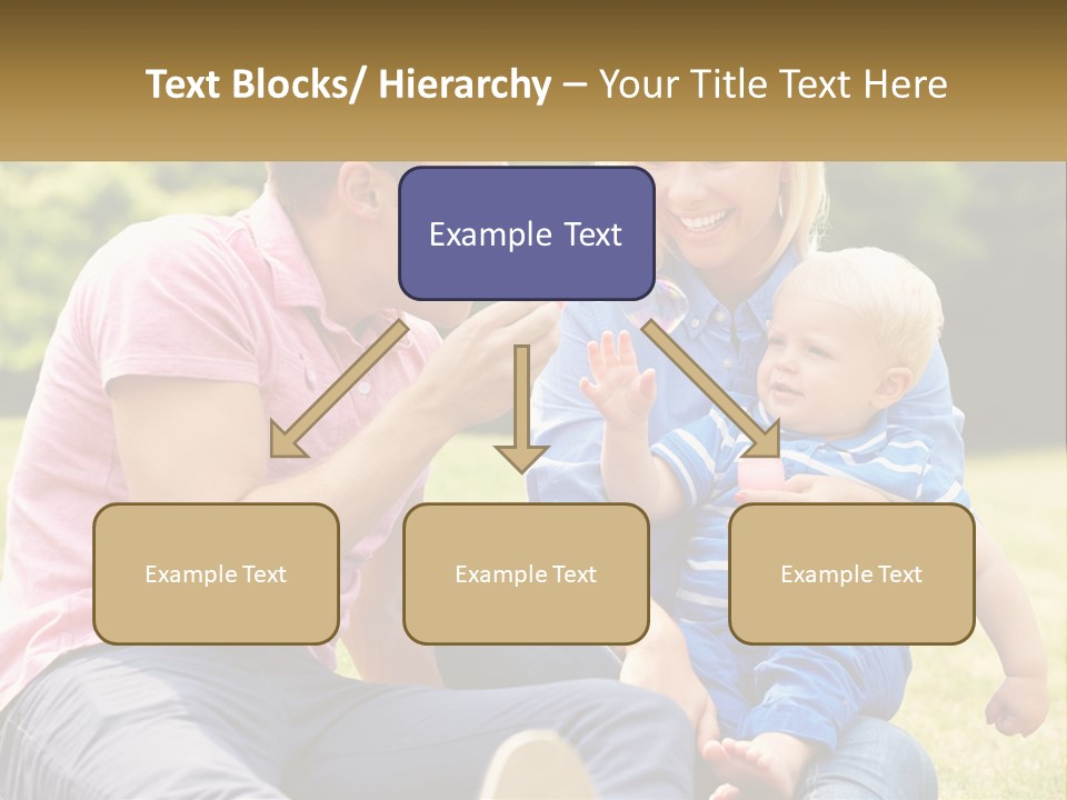 A Man And A Woman Are Sitting On The Grass With A Baby PowerPoint Template