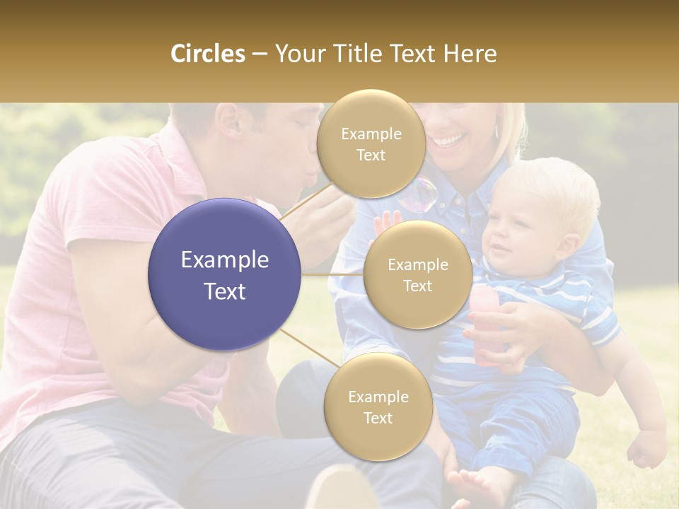 A Man And A Woman Are Sitting On The Grass With A Baby PowerPoint Template