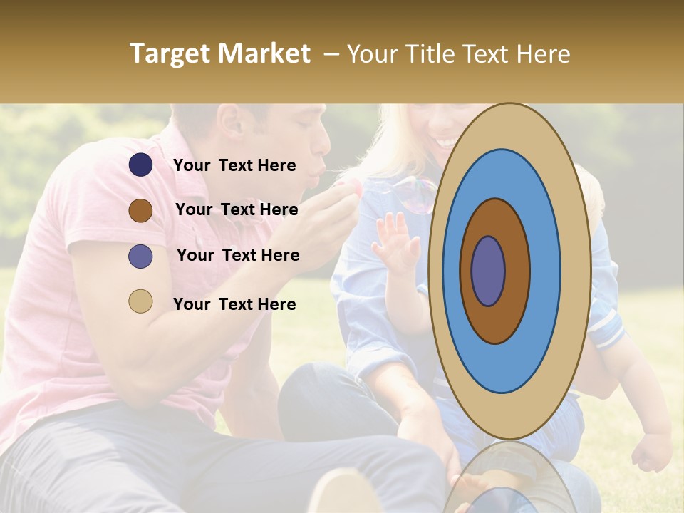 A Man And A Woman Are Sitting On The Grass With A Baby PowerPoint Template