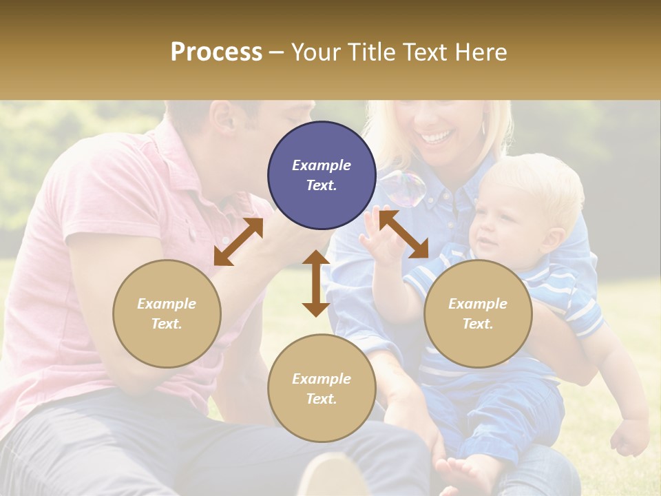 A Man And A Woman Are Sitting On The Grass With A Baby PowerPoint Template