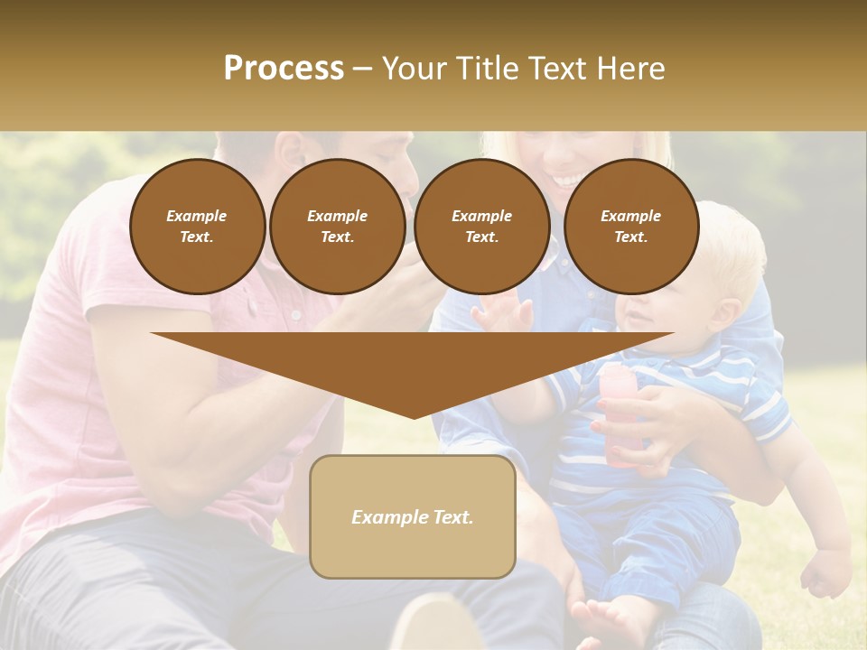 A Man And A Woman Are Sitting On The Grass With A Baby PowerPoint Template