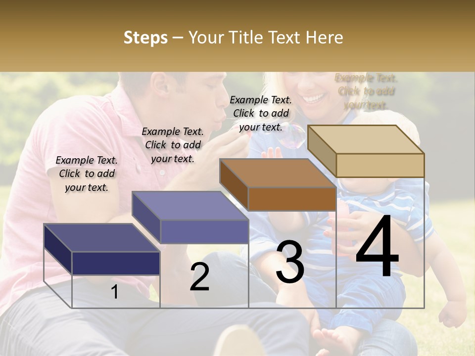 A Man And A Woman Are Sitting On The Grass With A Baby PowerPoint Template