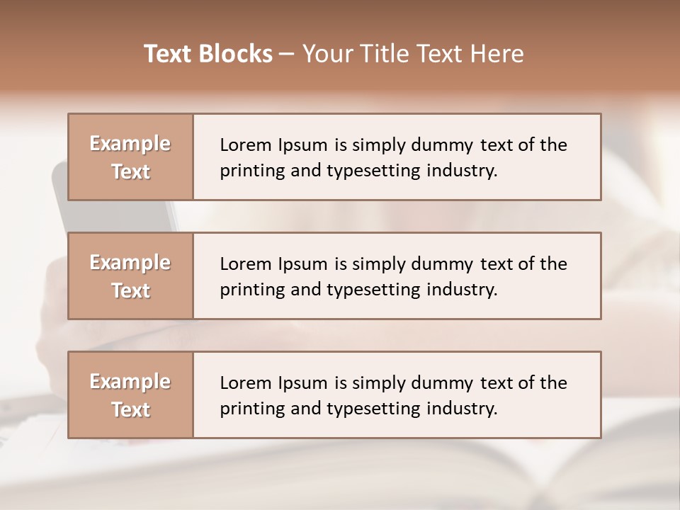 A Woman Sitting At A Table Using A Cell Phone PowerPoint Template