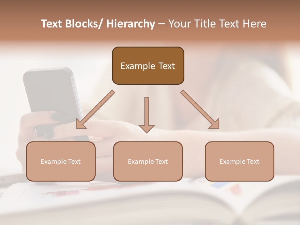 A Woman Sitting At A Table Using A Cell Phone PowerPoint Template