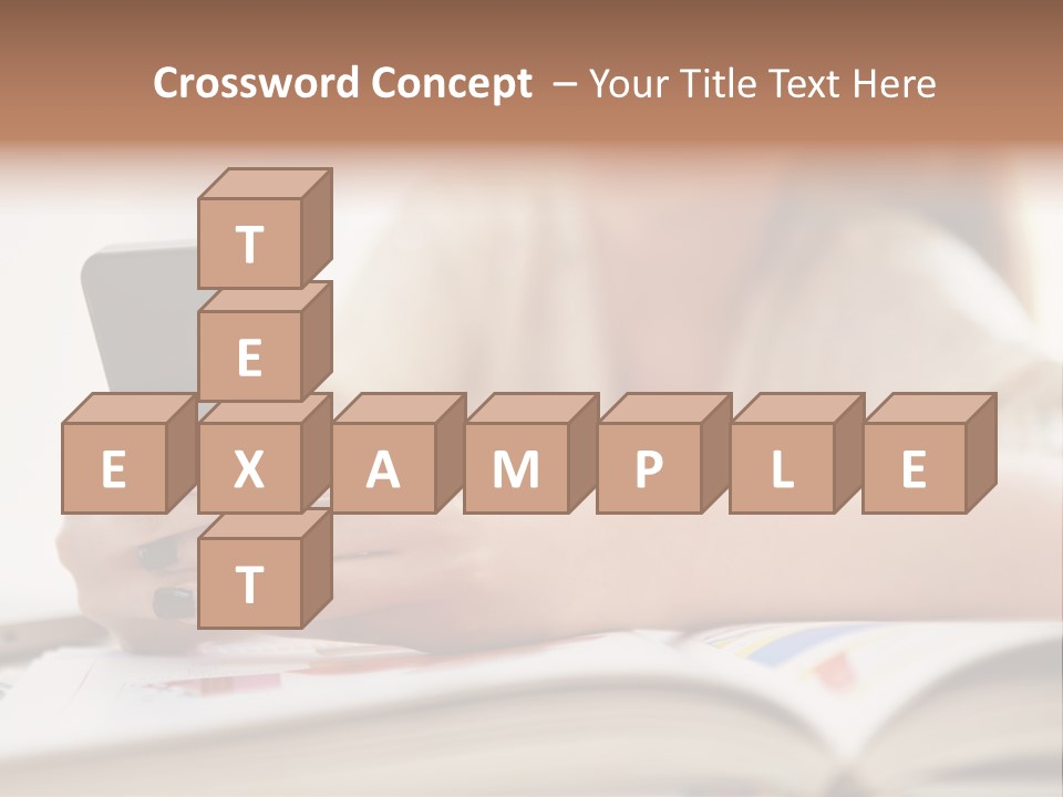 A Woman Sitting At A Table Using A Cell Phone PowerPoint Template