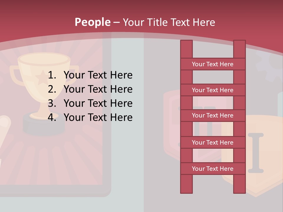 A Hand Touching A Tablet With A Trophy On It PowerPoint Template