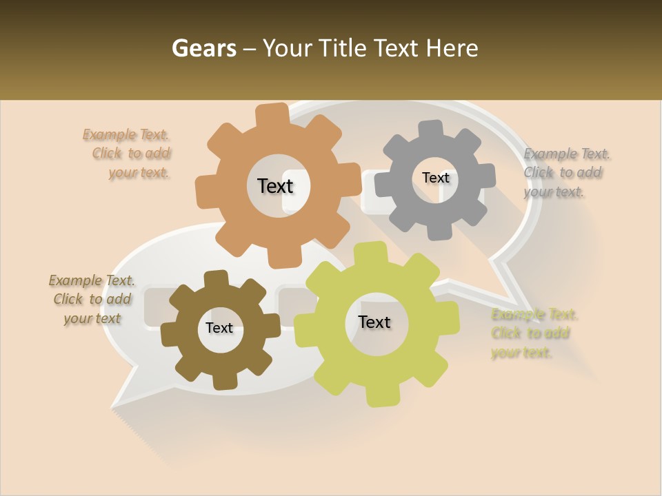 Two Speech Bubbles With Long Shadows On A Yellow Background PowerPoint Template