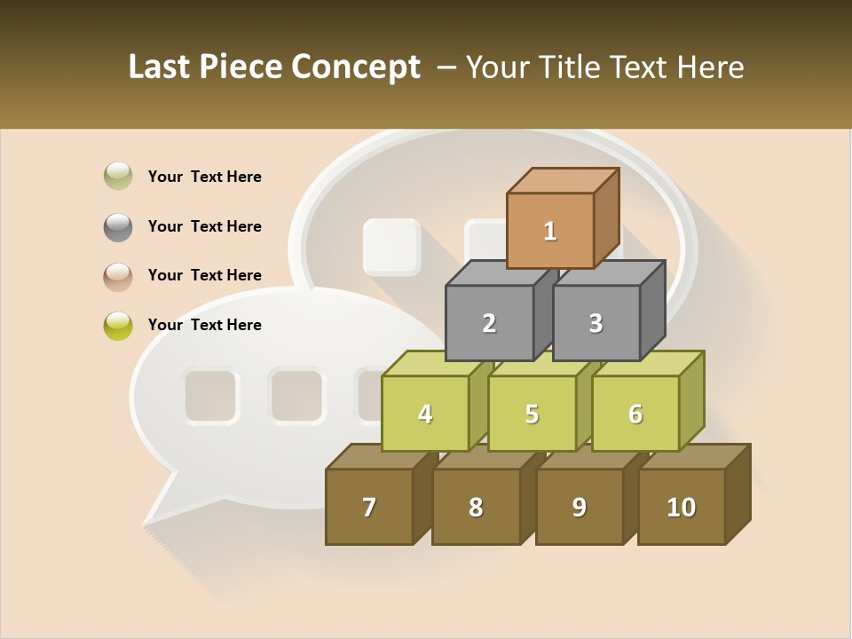 Two Speech Bubbles With Long Shadows On A Yellow Background PowerPoint Template