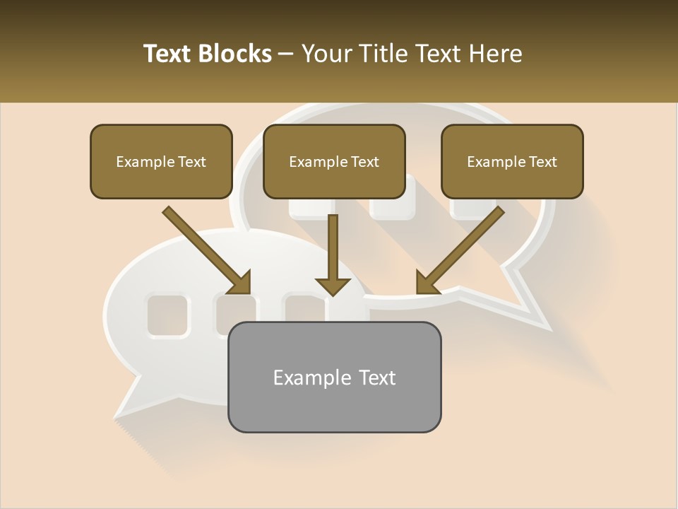 Two Speech Bubbles With Long Shadows On A Yellow Background PowerPoint Template