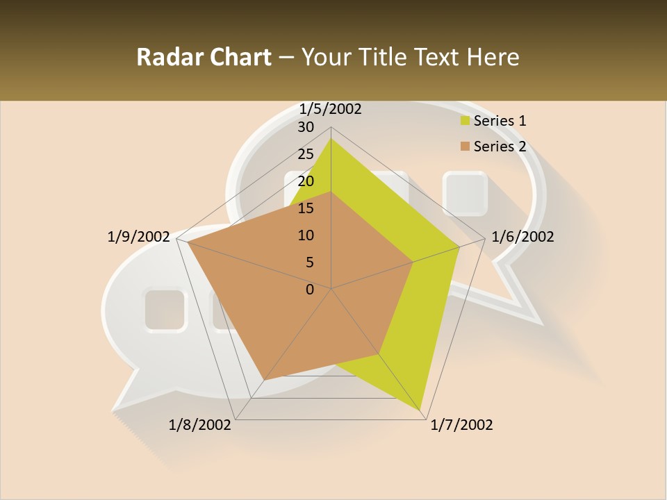 Two Speech Bubbles With Long Shadows On A Yellow Background PowerPoint Template