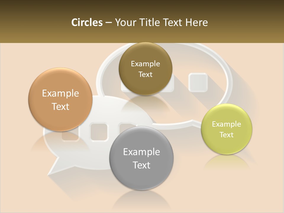 Two Speech Bubbles With Long Shadows On A Yellow Background PowerPoint Template